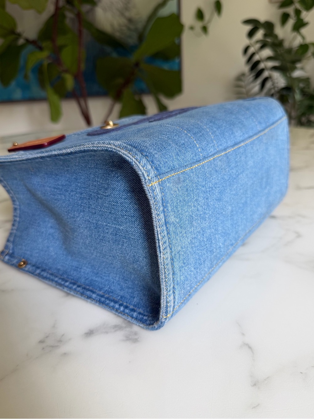COACH Cargo Tote Bag 26 Denim Indigo Blue CR659 Crossbody - Picture 7 of 16